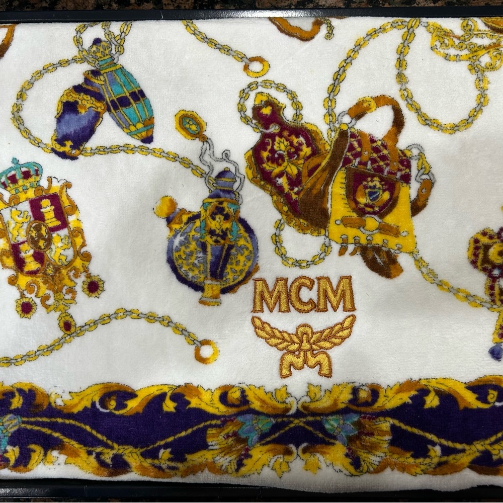 NIB MCM White and Gold Towel
